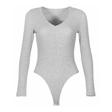 Load image into Gallery viewer, 2021 One-Piece Knitted Bodysuits Autumn Women Sexy Club Outfits V-Neck Long Sleeve Body Tops Rompers Casual Buttons Bodysuit M0446
