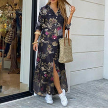 Load image into Gallery viewer, Autumn Long Dress Long Sleeve Shirt Dress Women Denim Long Dresses Pocket Button Shirt Print Dress Casual Loose Dresses 2020
