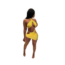 Load image into Gallery viewer, ANJAMANOR Sexy Club Outfits for Women 2021 Cross Wrap Crop Top and Cut Out Mini Skirt Suits 2 Piece Set Ladies Dresses D9-CZ28
