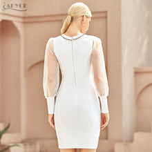 Load image into Gallery viewer, Adyce 2021 New Summer Women White Lace Bodycon Bandage Dress Sexy V Neck Long Sleeve Button Evening Celebrity Club Party Dresses
