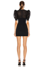 Load image into Gallery viewer, Black Short Lace Bubble Sleeve  Rayon Bandage Dress
