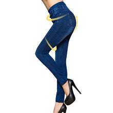 Load image into Gallery viewer, 2021 New Women Elastic Jean Leggings Pants High Waist Slim Push Up Seamless Pencil Pants Denim Casual Pants
