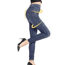 Load image into Gallery viewer, 2021 New Women Elastic Jean Leggings Pants High Waist Slim Push Up Seamless Pencil Pants Denim Casual Pants
