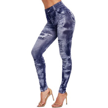 Load image into Gallery viewer, 2021 New Women Elastic Jean Leggings Pants High Waist Slim Push Up Seamless Pencil Pants Denim Casual Pants
