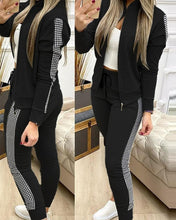 Load image into Gallery viewer, 2021 Women Two Piece Set Outfits Autumn Women&#39;s Tracksuit Zipper Top And Pants Casual Sport Suit Winter 2 Piece Woman Set
