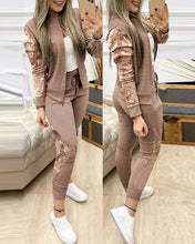 Load image into Gallery viewer, 2021 Women Two Piece Set Outfits Autumn Women&#39;s Tracksuit Zipper Top And Pants Casual Sport Suit Winter 2 Piece Woman Set
