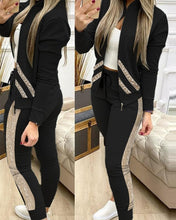 Load image into Gallery viewer, 2021 Women Two Piece Set Outfits Autumn Women&#39;s Tracksuit Zipper Top And Pants Casual Sport Suit Winter 2 Piece Woman Set
