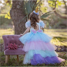 Load image into Gallery viewer, ALSAS Unicorn Dress with Long Tail + Wings Wig Hairband
