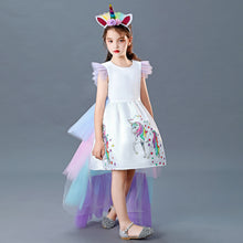 Load image into Gallery viewer, ALSAS Unicorn Dress with Long Tail + Wings Wig Hairband
