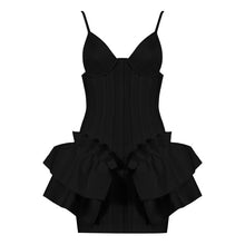 Load image into Gallery viewer, 2021 Newest Bandage Dress Women Spaghetti Strap V-Neck Ruffles Night Club Sexy Celebrity Party Bodycon Mini Dress Women Vestidos
