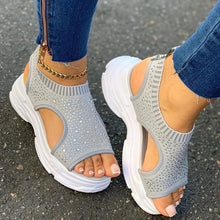 Load image into Gallery viewer, 2021 Bling Sneakers Women Sock Shoes Summer Sneakers For Woman Casual Shoes Ladies Slip On Flats Shoes Female Vulcanize Shoes
