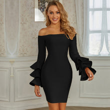 Load image into Gallery viewer, Adyce 2021 New Summer Butterfly Long Sleeve Bandage Dress Women Sexy Off Shoulder Celebrity Evening Runway Bodycon Party Dresses
