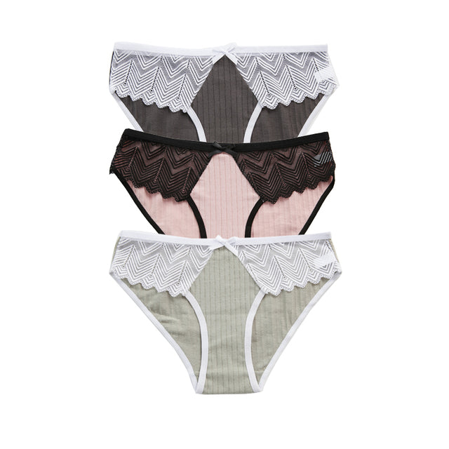 3PCS New Cotton Panties Women Comfortable Underwears