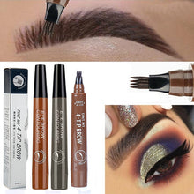 Load image into Gallery viewer, 5-Color Four-Pronged Eyebrow Pencil Eyebrow Brush Split Liquid Waterproof
