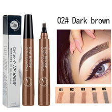 Load image into Gallery viewer, 5-Color Four-Pronged Eyebrow Pencil Eyebrow Brush Split Liquid Waterproof
