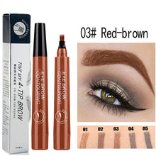 Load image into Gallery viewer, 5-Color Four-Pronged Eyebrow Pencil Eyebrow Brush Split Liquid Waterproof
