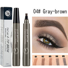 Load image into Gallery viewer, 5-Color Four-Pronged Eyebrow Pencil Eyebrow Brush Split Liquid Waterproof
