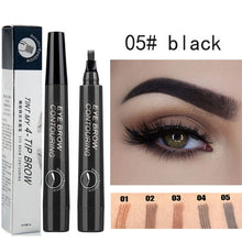 Load image into Gallery viewer, 5-Color Four-Pronged Eyebrow Pencil Eyebrow Brush Split Liquid Waterproof
