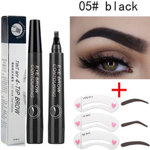 Load image into Gallery viewer, 5-Color Four-Pronged Eyebrow Pencil Eyebrow Brush Split Liquid Waterproof
