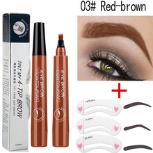 Load image into Gallery viewer, 5-Color Four-Pronged Eyebrow Pencil Eyebrow Brush Split Liquid Waterproof
