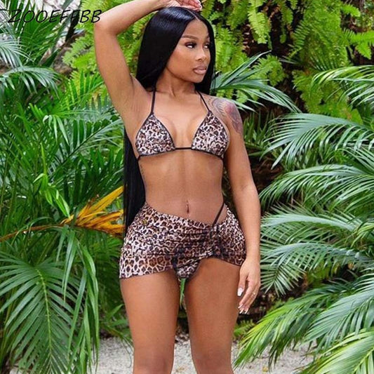 ZOOEFFBB Aesthetic Trendy Bikini Swimsuit 3 Piece Set Vacation Outfits Matching Sets for Women Sexy Summer Clothes Bathing Suit