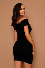 Load image into Gallery viewer, 2021 Summer New Women One shoulder Bandage Dress Sexy Strapless Short Sleeve Black Mini Dress Club Bodycon Party Dress Vestidos
