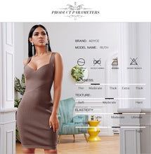 Load image into Gallery viewer, ADYCE 2021 New Summer Bandage Party Dress Women Sexy Sleeveless Spaghetti Strap Bodycon Midi Khaki Celebrity Evening Club Dress
