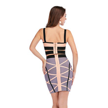 Load image into Gallery viewer, Bandage 2 Two Pieces Set Y2K Summer Dress Straps Patchwork Crop Top Club Cocktail Party Bodycon Women Sexy Outfits
