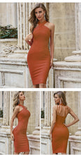 Load image into Gallery viewer, Adyce New Summer Women Sleeveless Bandage Dress Sexy Halter Rose Red  Bodycon Celebrity Runway Night Club Party Dress Vestidos
