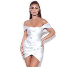 Load image into Gallery viewer, Adyce New Summer Women Fashion Off Shoulder Club Mini Dress Sexy Short Sleeve White Celebrity Evening Runway Party Lady Dresses
