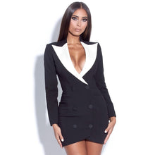 Load image into Gallery viewer, Adyce New Summer Women Fashion Long Sleeve Club Dress 2021 Sexy V Neck Buttons Black Celebrity Evening Runway Party Mini Dresses
