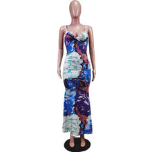 Load image into Gallery viewer, Bonnie Forest Fashion Retro Floral Print Maxi Dresses Boho Summer Spagetti Straps Bodcyon Party Club Dress Vacation Outfits 2021
