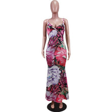 Load image into Gallery viewer, Bonnie Forest Fashion Retro Floral Print Maxi Dresses Boho Summer Spagetti Straps Bodcyon Party Club Dress Vacation Outfits 2021
