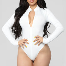 Load image into Gallery viewer, 2021 One-Piece Knitted Bodysuits Autumn Women Sexy Club Outfits V-Neck Long Sleeve Body Tops Rompers Casual Buttons Bodysuit M0446
