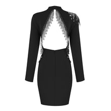 Load image into Gallery viewer, 2021 Summer New Women&#39;s Fashion Sexy Long-Sleeved Tassel  Diamon Backless Mini Dress Bodycon Party Runway Bandage Dress Vestidos
