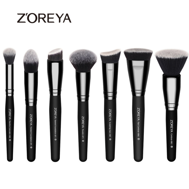 Black Makeup Brushes Set Eye Face Cosmetic Foundation