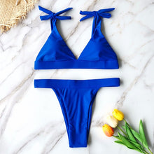 Load image into Gallery viewer, 2021 New High Waist Bikini Women Swimsuit Push Up Swimwear Solid Halter Bikini Set Brazilian Bathing Suit Swimming Wear Female
