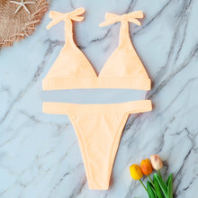 Load image into Gallery viewer, 2021 New High Waist Bikini Women Swimsuit Push Up Swimwear Solid Halter Bikini Set Brazilian Bathing Suit Swimming Wear Female
