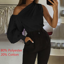 Load image into Gallery viewer, 5XL Celmia Women Long Sleeve Shirts Summer Solid Sexy Off Shoulder Stylish Blouses Casual Loose Plus Size Top Elegant OL Blusas
