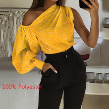 Load image into Gallery viewer, 5XL Celmia Women Long Sleeve Shirts Summer Solid Sexy Off Shoulder Stylish Blouses Casual Loose Plus Size Top Elegant OL Blusas
