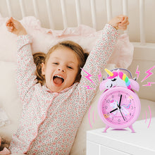 Load image into Gallery viewer, ALSAS Pink Unicorn Kids Alarm Clock Double Bell Clock with Backlight
