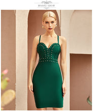 Load image into Gallery viewer, Adyce New Summer Women Green Sleeveless V Neck Bodycon Bandage Dress 2021 Sexy Spaghetti Strap Celebrity Club Runway Party Dress
