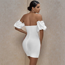 Load image into Gallery viewer, Bandage Dress Women&#39;s Summer 2021 White Party Dress Ladies Red Off Shoudler Sexy Bodycon Dress Evening Club Birthday Outfits
