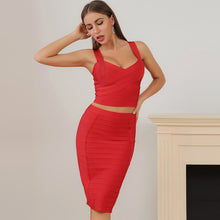 Load image into Gallery viewer, 2021 new arrivals women&#39;s elastic bandage crop top spaghetti strap busty solid candy color v-neck hot sale  EV1529
