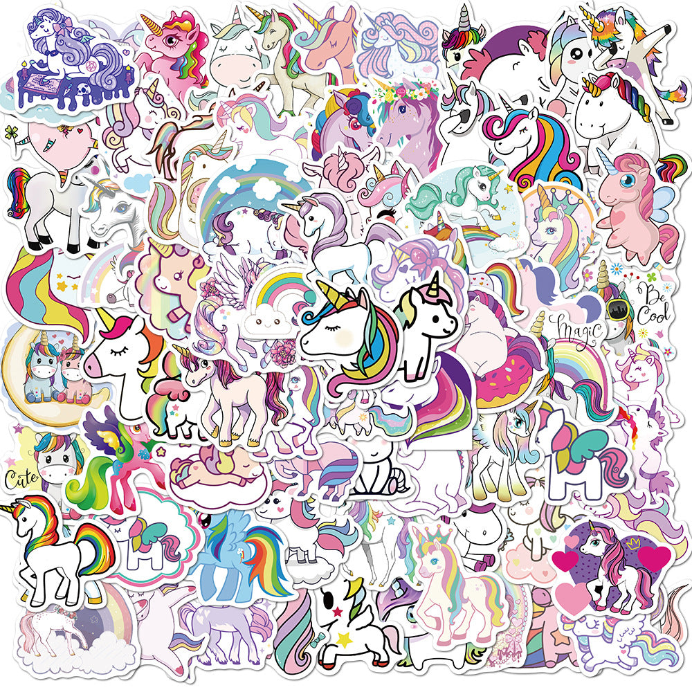 ALSAS 10/50/100Pcs Stickers for Unicorn Cartoon Animal Waterproof for laptops