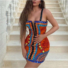 Load image into Gallery viewer, Bandage Dress Spaghetti Strap Beaded Diamond Deep V-Neck Orange Sparkly Elegant Birthday Party Dress Vestidos  2020 New Arrivals
