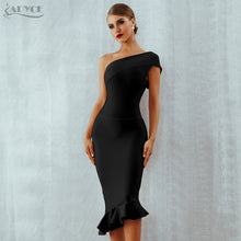 Load image into Gallery viewer, Adyce 2021 New Summer Women Bandage Dress Sexy One Shoulder Sleeveless Ruffles Nightclub Celebrity Evening Party Mermaid Dresses
