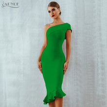 Load image into Gallery viewer, Adyce 2021 New Summer Women Bandage Dress Sexy One Shoulder Sleeveless Ruffles Nightclub Celebrity Evening Party Mermaid Dresses
