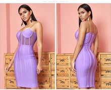 Load image into Gallery viewer, ADYCE 2021 New Summer Women Lace Sleeveless Bodycon Runway Bandage Dress Sexy Spaghetti Strap Celebrity Evening Party Club Dress
