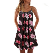 Load image into Gallery viewer, 2021 New Women Floral Printed Dresses Spaghetti Strap O Nevk Sleeveless Mini Dress Ladies Sexy Summer Vintage Vestidos
